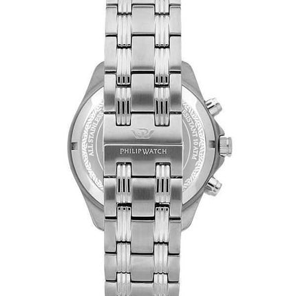 Philip Watch Swiss Made Blaze Cronografo in acciaio inossidabile quadrante nero al quarzo R8273665004 Orologio da uomo 100M