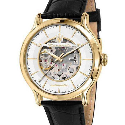 Orologio da uomo Maserati Epoca cinturino in pelle quadrante nero automatico R8821118011 100M