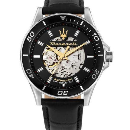 Orologio da uomo Maserati Sfida 2024 Anno del Drago Edizione limitata quadrante scheletrato nero Automatico R8821140003 100M