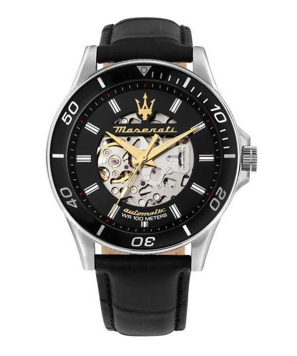 Orologio da uomo Maserati Sfida 2024 Anno del Drago Edizione limitata quadrante scheletrato nero Automatico R8821140003 100M
