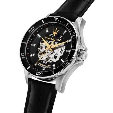 Orologio da uomo Maserati Sfida 2024 Anno del Drago Edizione limitata quadrante scheletrato nero Automatico R8821140003 100M