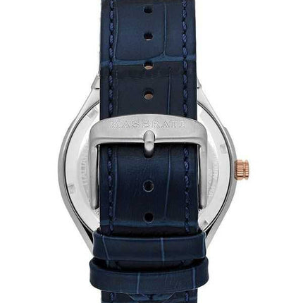 Orologio da uomo Maserati Stile in edizione limitata cinturino in pelle quadrante bianco automatico R8821142001 100M