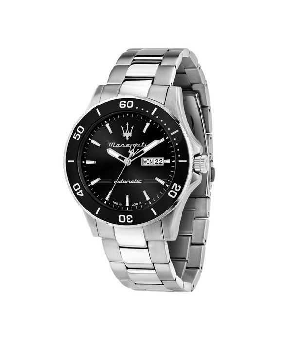 Orologio da uomo Maserati Competizione in acciaio inossidabile quadrante nero automatico R8823100002 100M