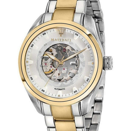 Maserati Traguardo Semi Skeleton Dial Automatic R8823112003 100M Orologio da uomo