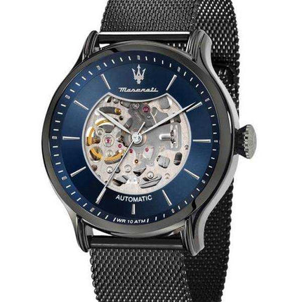 Orologio da uomo Maserati Epoca blu con quadrante scheletrato automatico R8823118007 100M