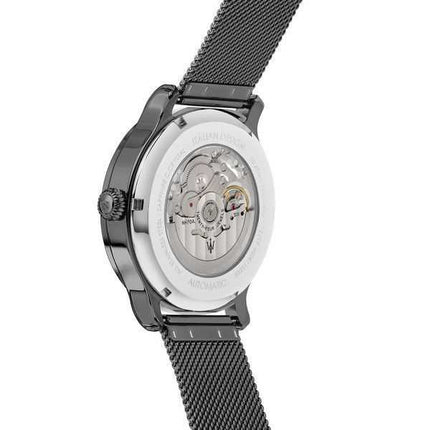 Orologio da uomo Maserati Epoca con cinturino a maglie in acciaio inossidabile quadrante scheletrato blu automatico R8823118012