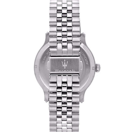 Orologio da uomo Maserati Epoca in acciaio inossidabile con scheletro grigio e quadrante Sunray automatico R8823118015 100M