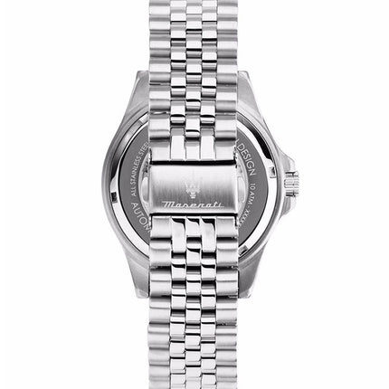Orologio da uomo Maserati Sfida in acciaio inossidabile con scheletro e quadrante blu Sunray automatico R8823140011 100M