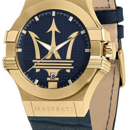 Orologio Maserati Potenza quadrante blu cinturino in pelle quarzo R8851108035 100M maschile it