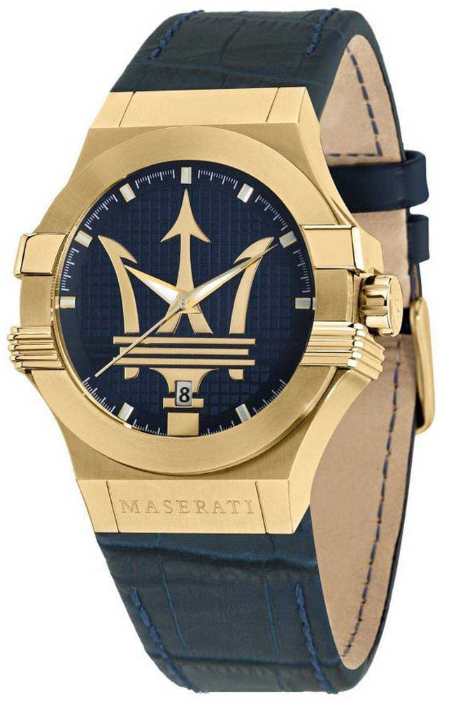 Orologio Maserati Potenza quadrante blu cinturino in pelle quarzo R8851108035 100M maschile it