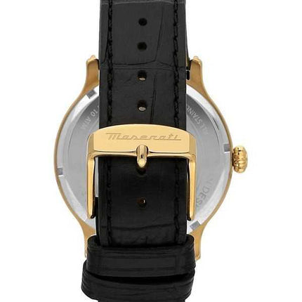 Orologio da uomo Maserati Epoca cinturino in pelle quadrante argento quarzo R8851118015 100M