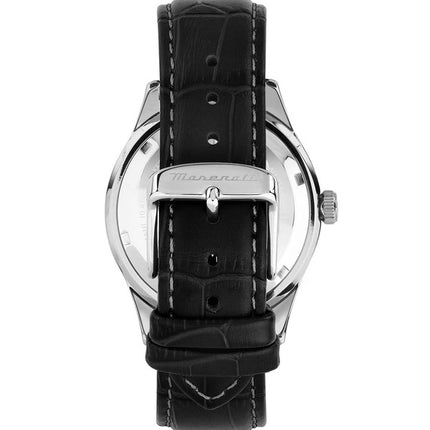 Maserati Classic Sorpasso Cinturino in pelle Quadrante blu Sunray Quarzo R8851124003 Orologio da uomo 100M