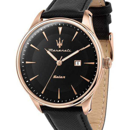 Orologio da uomo Maserati Tradizione quadrante nero opaco pelle quarzo R8851146001 100M