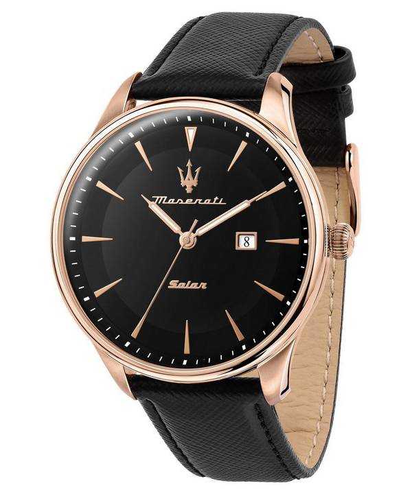 Orologio da uomo Maserati Tradizione quadrante nero opaco pelle quarzo R8851146001 100M