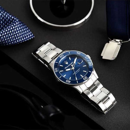 Orologio da uomo Maserati Competizione in acciaio inossidabile quadrante blu al quarzo R8853100036 100M