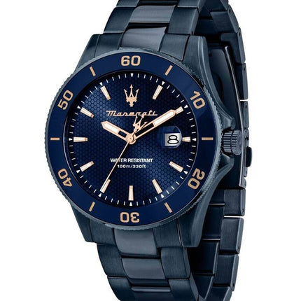 Orologio da uomo Maserati Competizione in acciaio inossidabile con quadrante blu Sunray al quarzo R8853100037 100M