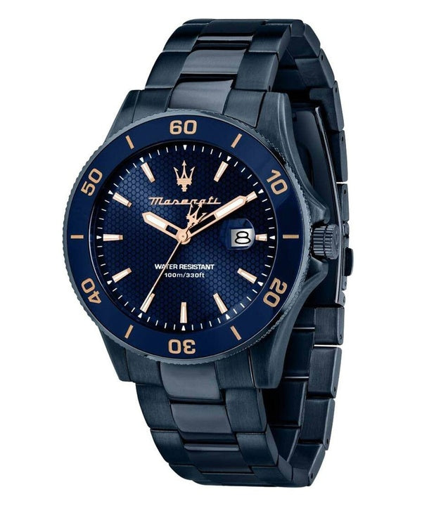 Orologio da uomo Maserati Competizione in acciaio inossidabile con quadrante blu Sunray al quarzo R8853100037 100M