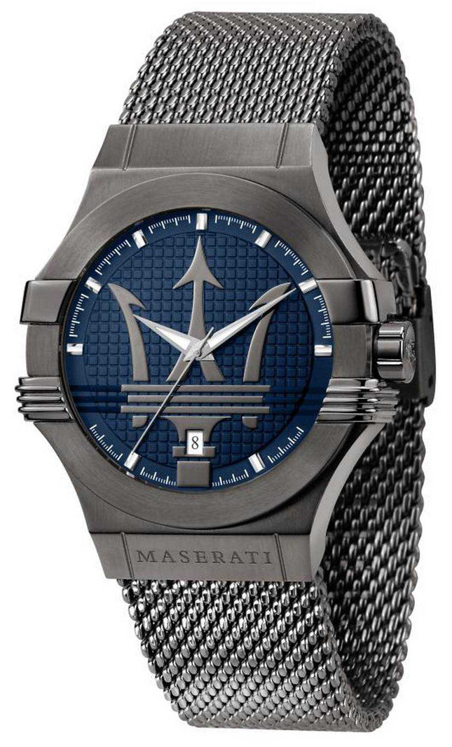 Orologio Maserati Potenza quadrante blu in acciaio inossidabile al quarzo R8853108005 100M da uomo