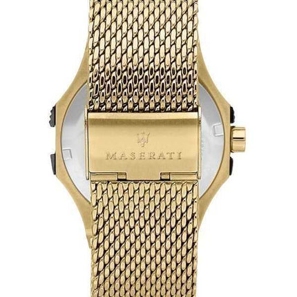 Orologio da uomo Maserati Potenza tono oro acciaio inossidabile quadrante nero quarzo R8853108006 100M
