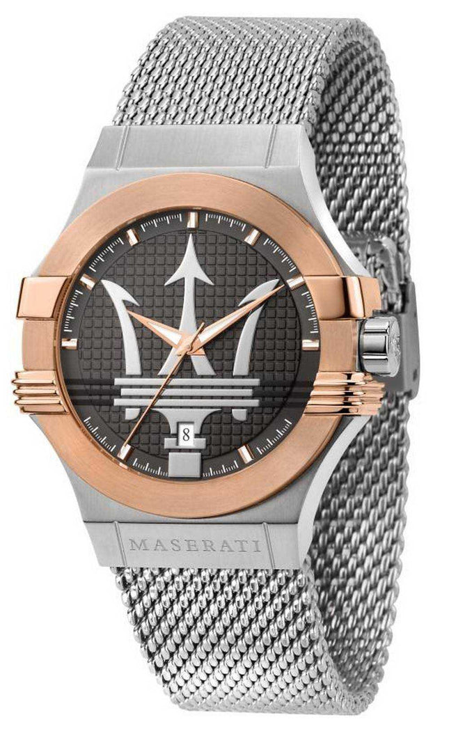 Orologio Maserati Potenza quadrante grigio in acciaio inossidabile al quarzo R8853108007 100M da uomo