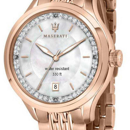 Maserati Traguardo Crystal Accents Mother Of Pearl Dial Quartz R8853112514 Orologio da donna 100M