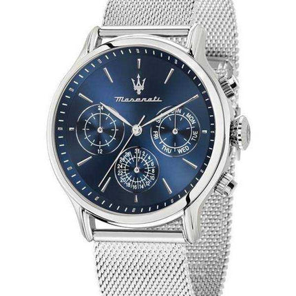 Orologio da uomo Maserati Epoca in acciaio inossidabile con quadrante blu al quarzo R8853118019 100M