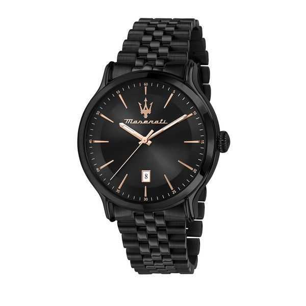 Orologio da uomo Maserati Epoca in edizione limitata in acciaio inossidabile quadrante nero al quarzo R8853118022 100M