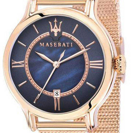 Maserati Epoca quadrante nero in acciaio inossidabile tono oro rosa quarzo R8853118513 Orologio da donna 100M