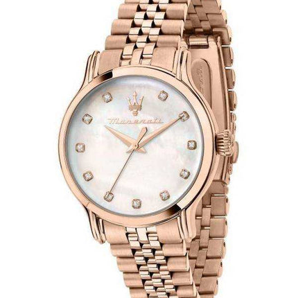 Maserati Epoca Diamond Accents Orologio da donna in acciaio inossidabile color oro rosa con quadrante in madreperla R8853118517