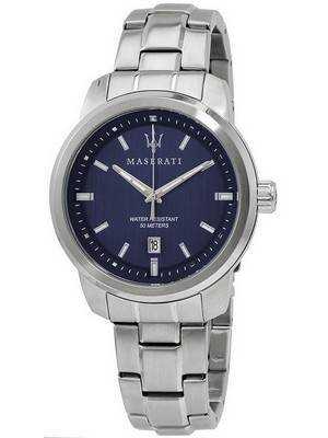 Orologio da uomo Maserati Successo con quadrante blu al quarzo R8853121004