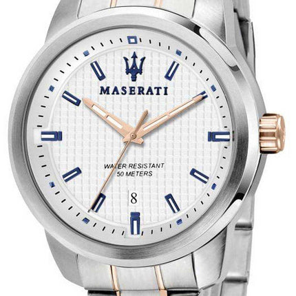 Orologio da uomo Maserati Successo quadrante bianco in acciaio inossidabile al quarzo R8853121005