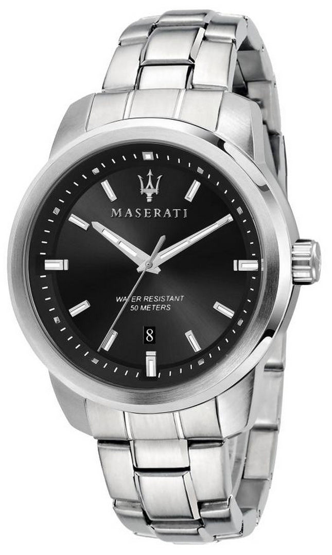 Orologio da uomo Maserati Successo quadrante nero in acciaio inossidabile al quarzo R8853121006