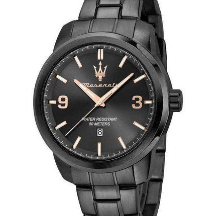 Orologio da uomo Maserati Successo in acciaio inossidabile con quadrante nero al quarzo R8853121008