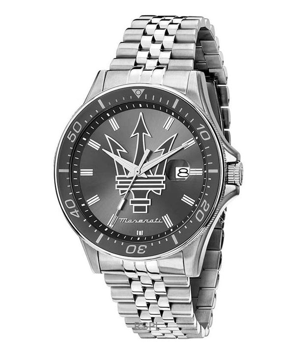 Orologio da uomo Maserati Sfida in acciaio inossidabile grigio con quadrante Sunray al quarzo R8853140010 100M