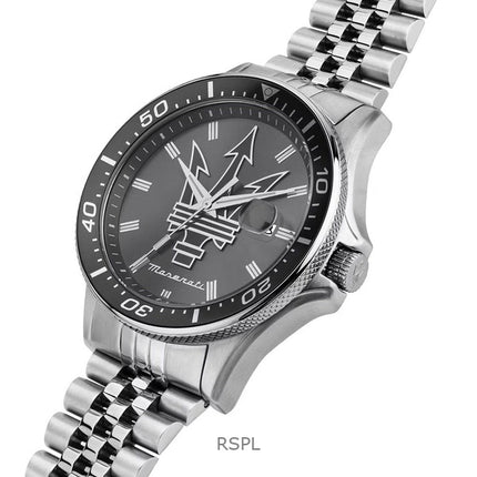 Orologio da uomo Maserati Sfida in acciaio inossidabile grigio con quadrante Sunray al quarzo R8853140010 100M