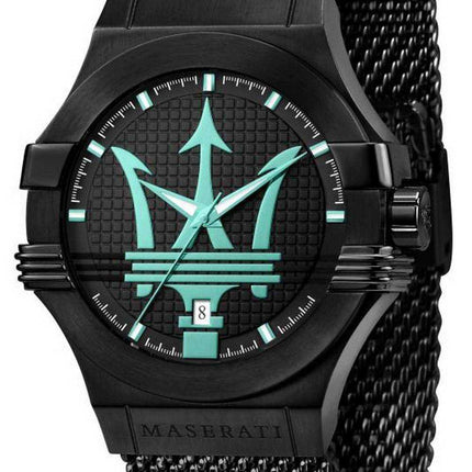 Maserati Aqua Edition quadrante nero in acciaio inossidabile al quarzo R8853144002 100M Orologio da uomo