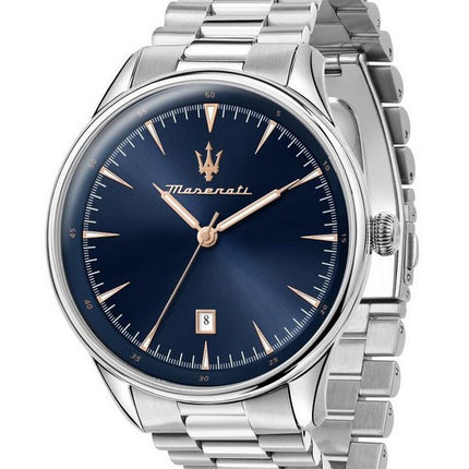 Orologio da uomo Maserati Tradizione in acciaio inossidabile con quadrante blu al quarzo R8853146002 100M