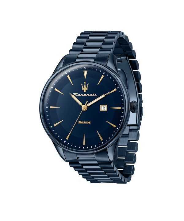 Maserati Tradizione Orologio da uomo al quarzo quadrante blu solare R8853146003 100M