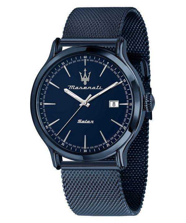 Orologio da uomo Maserati in acciaio inossidabile con quadrante blu solare R8853149001 100M