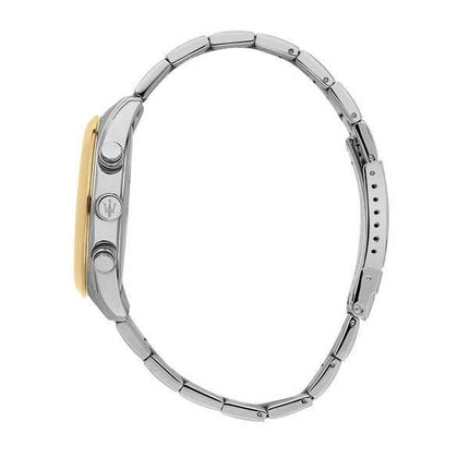 Orologio da uomo Maserati Attrazione in edizione limitata, cronografo bicolore in acciaio inossidabile, quadrante nero, quarzo R