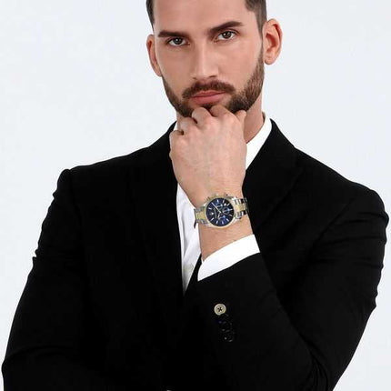 Orologio da uomo Maserati Attrazione in edizione limitata, cronografo bicolore in acciaio inossidabile, quadrante nero, quarzo R