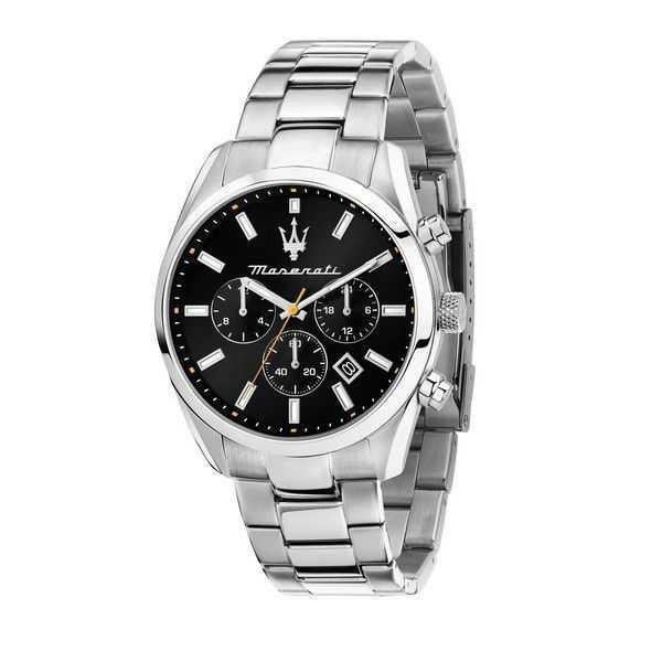 Orologio da uomo Maserati Attrazione cronografo in acciaio inossidabile quadrante nero al quarzo R8853151010