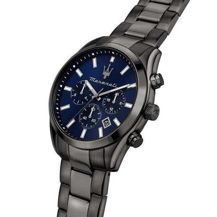 Orologio da uomo Maserati Attrazione cronografo in acciaio inossidabile quadrante blu al quarzo R8853151012