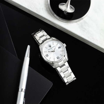 Orologio da uomo Maserati Attrazione in acciaio inossidabile quadrante argento al quarzo R8853151014