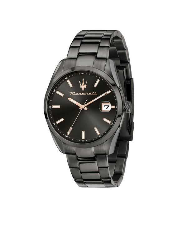 Orologio da uomo Maserati Attrazione in acciaio inossidabile quadrante nero al quarzo R8853151015