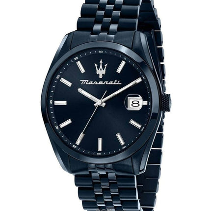 Orologio da uomo Maserati Attrazione in acciaio inossidabile con quadrante blu Sunray al quarzo R8853151016