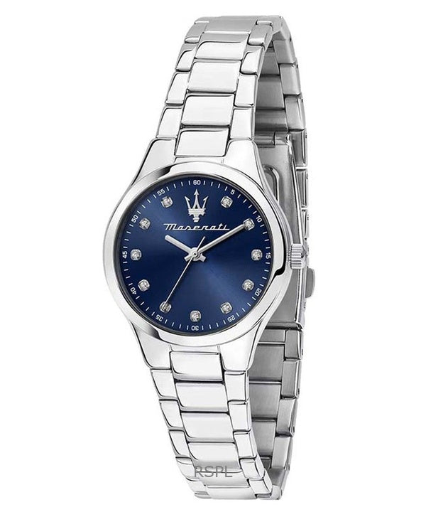 Orologio da donna Maserati Attrazione in acciaio inossidabile con quadrante blu Sunray al quarzo R8853151506