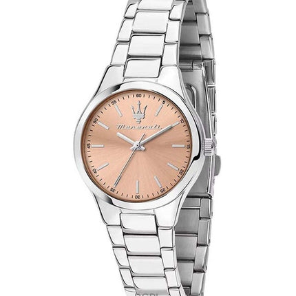Orologio da donna Maserati Attrazione in acciaio inossidabile con quadrante Sunray in oro rosa al quarzo R8853151507