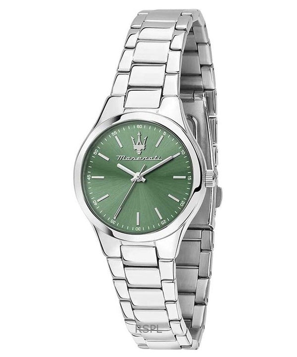 Orologio da donna Maserati Attrazione in acciaio inossidabile con quadrante verde sunray al quarzo R8853151508