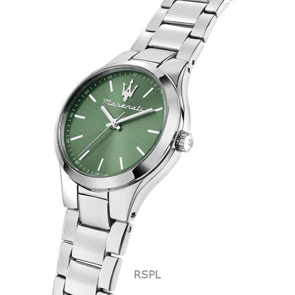 Orologio da donna Maserati Attrazione in acciaio inossidabile con quadrante verde sunray al quarzo R8853151508